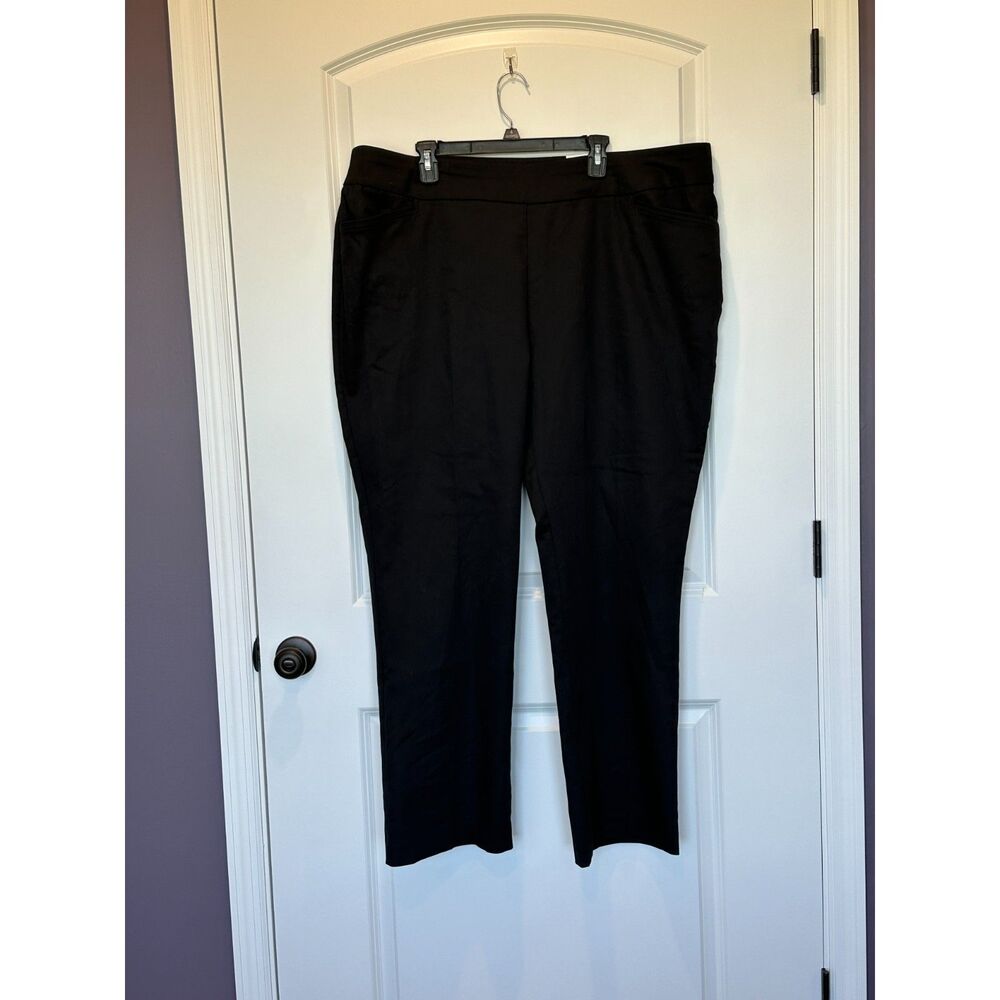 NWT Croft & Barrow Effortless Stretch Pant Mid Rise Bootcut Black Size 24W